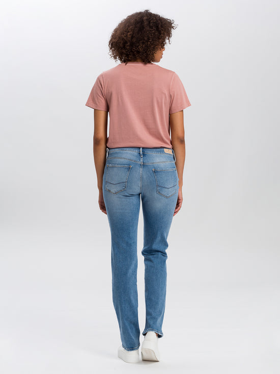 Rose women's jeans regular fit high waist medium blue