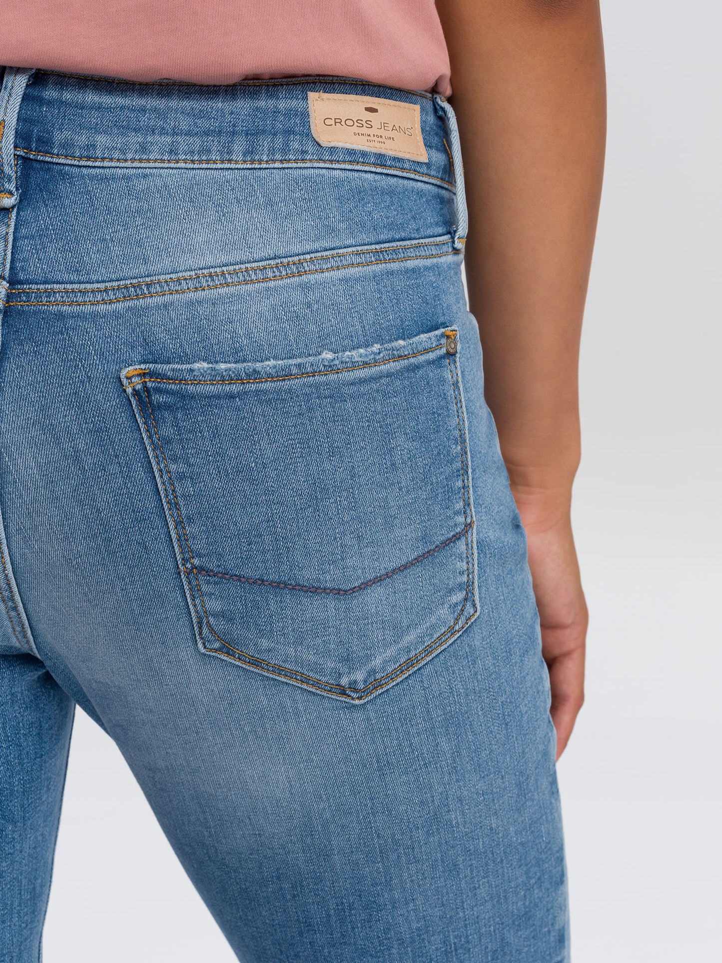 Rose women's jeans regular fit high waist medium blue