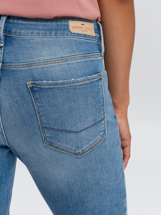 Rose women's jeans regular fit high waist medium blue