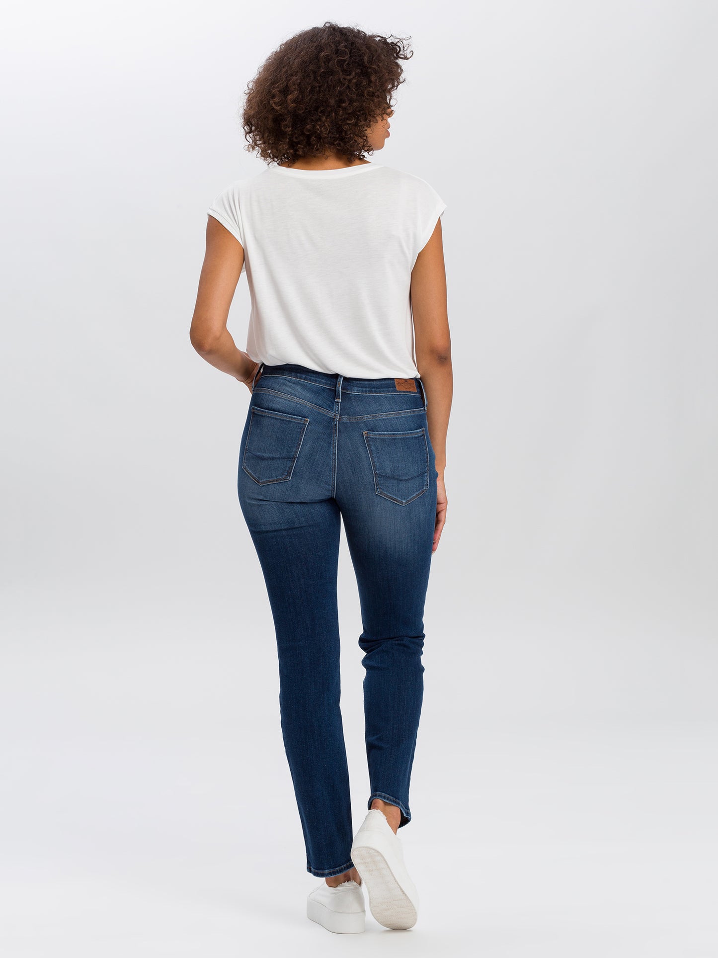 Rose women's jeans regular fit high waist dark blue