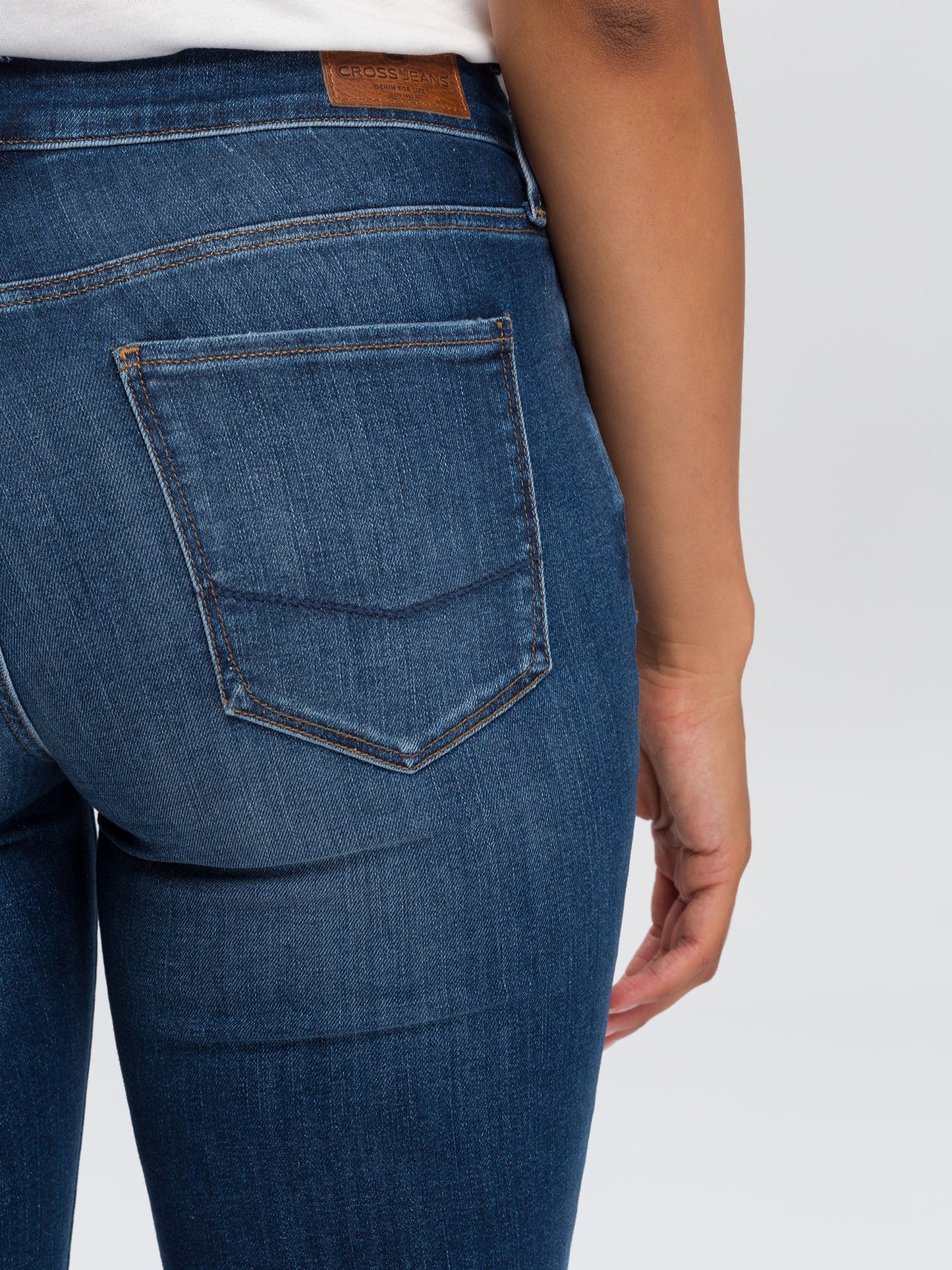Rose women's jeans regular fit high waist dark blue