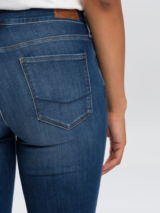 Rose women's jeans regular fit high waist dark blue
