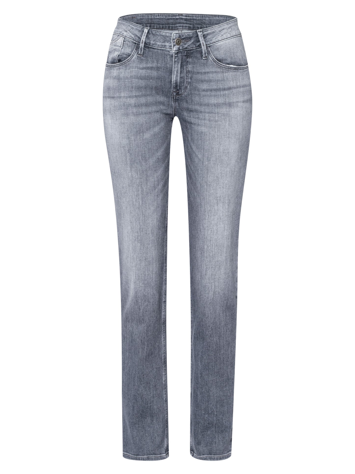 Rose Damen Jeans Regular Fit Mid Waist grau