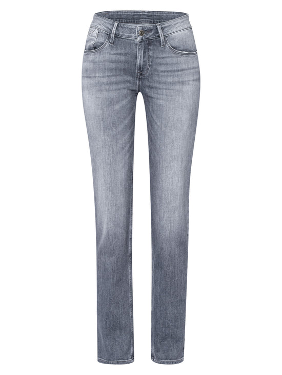 Rose Damen Jeans Regular Fit Mid Waist grau