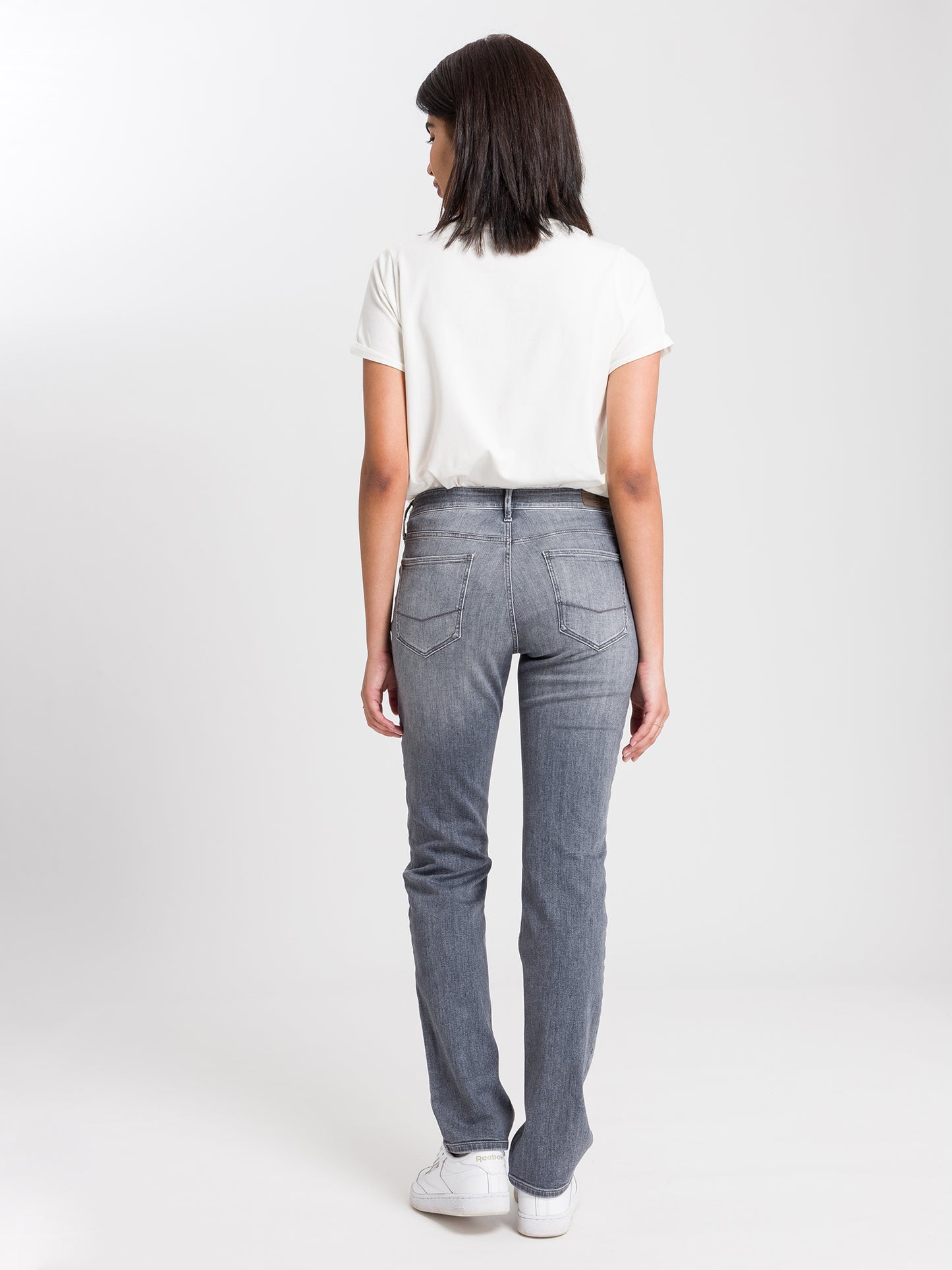 Rose Damen Jeans Regular Fit Mid Waist grau