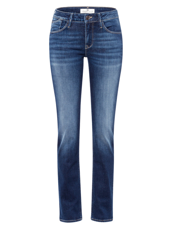 Rose Damen Jeans Regular Fit Mid Waist mittelblau