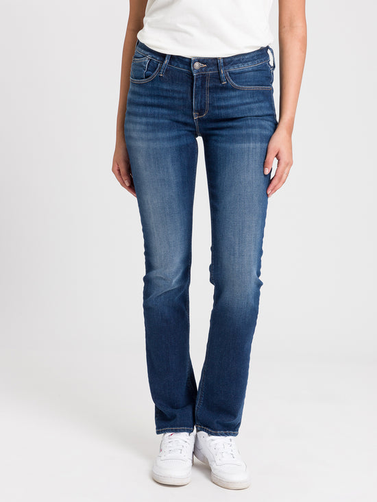Rose Damen Jeans Regular Fit Mid Waist mittelblau