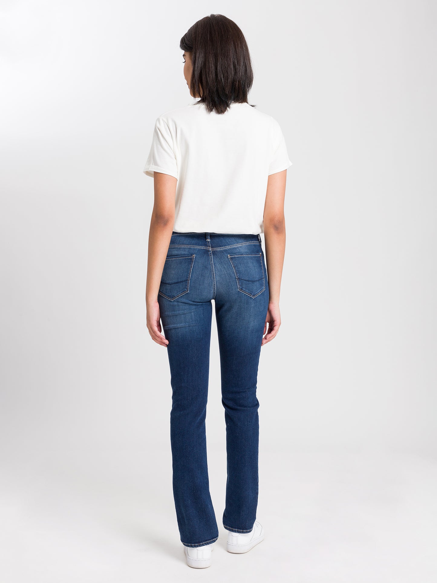 Rose Damen Jeans Regular Fit Mid Waist mittelblau