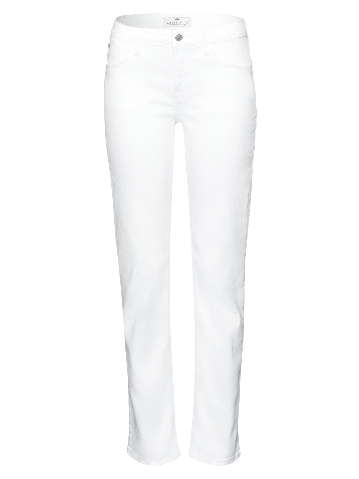 Rose Damen Jeans Regular Fit Mid Waist weiß