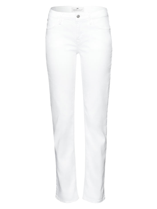 Rose Damen Jeans Regular Fit Mid Waist weiß