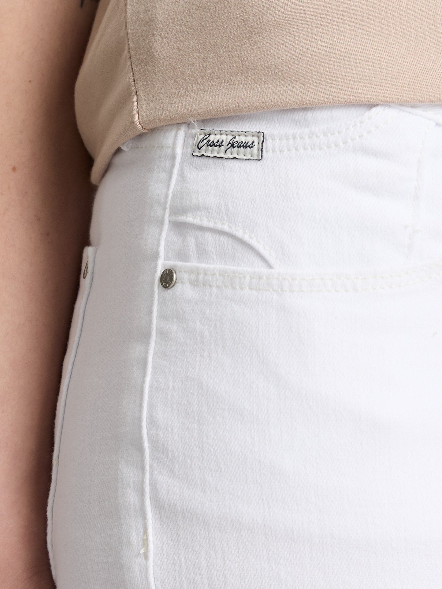 Rose Damen Jeans Regular Fit Mid Waist weiß