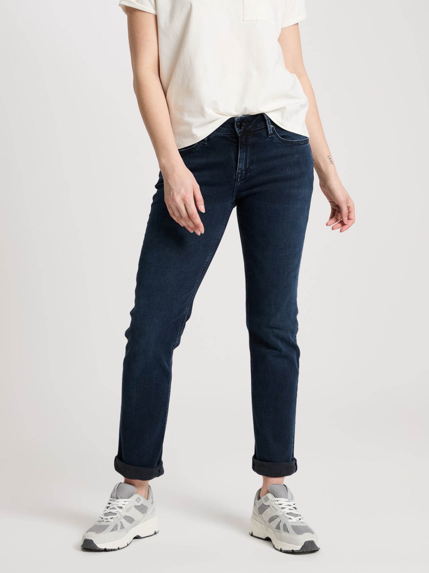 Rose women's jeans regular fit mid waist blue-black