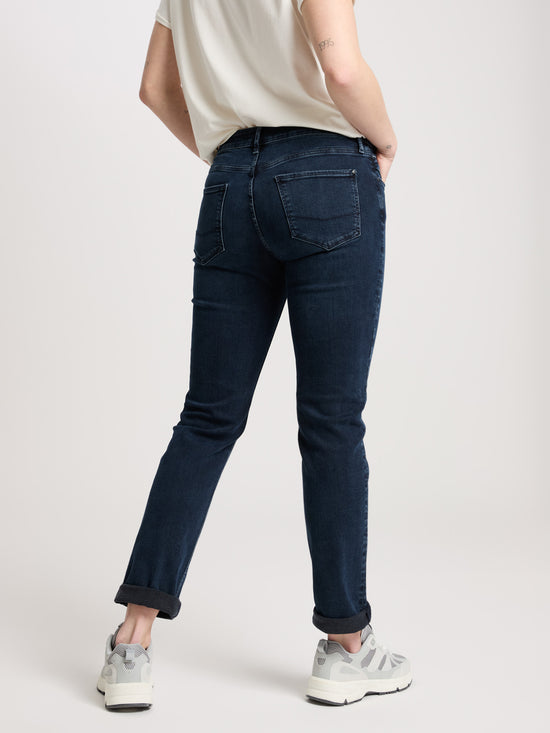 Rose women's jeans regular fit mid waist blue-black