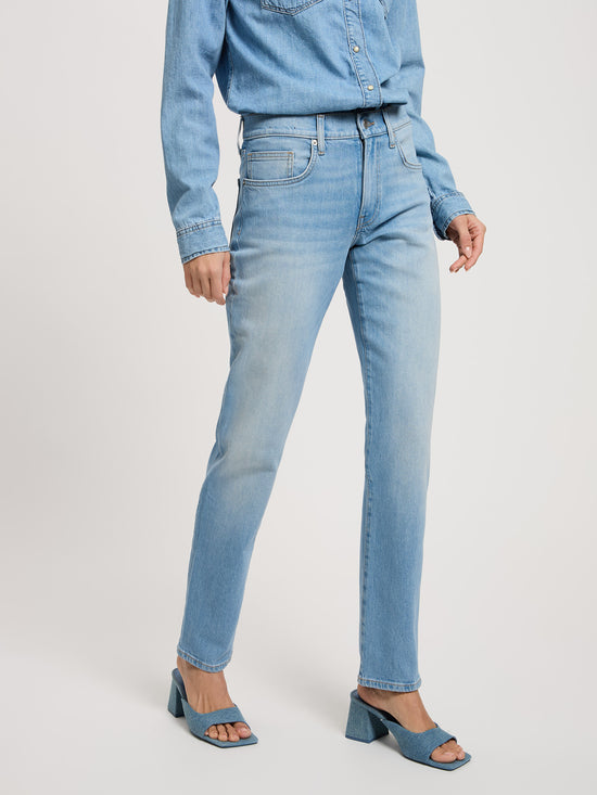 Emilia Damen Jeans Regular Fit Mid Waist hellblau