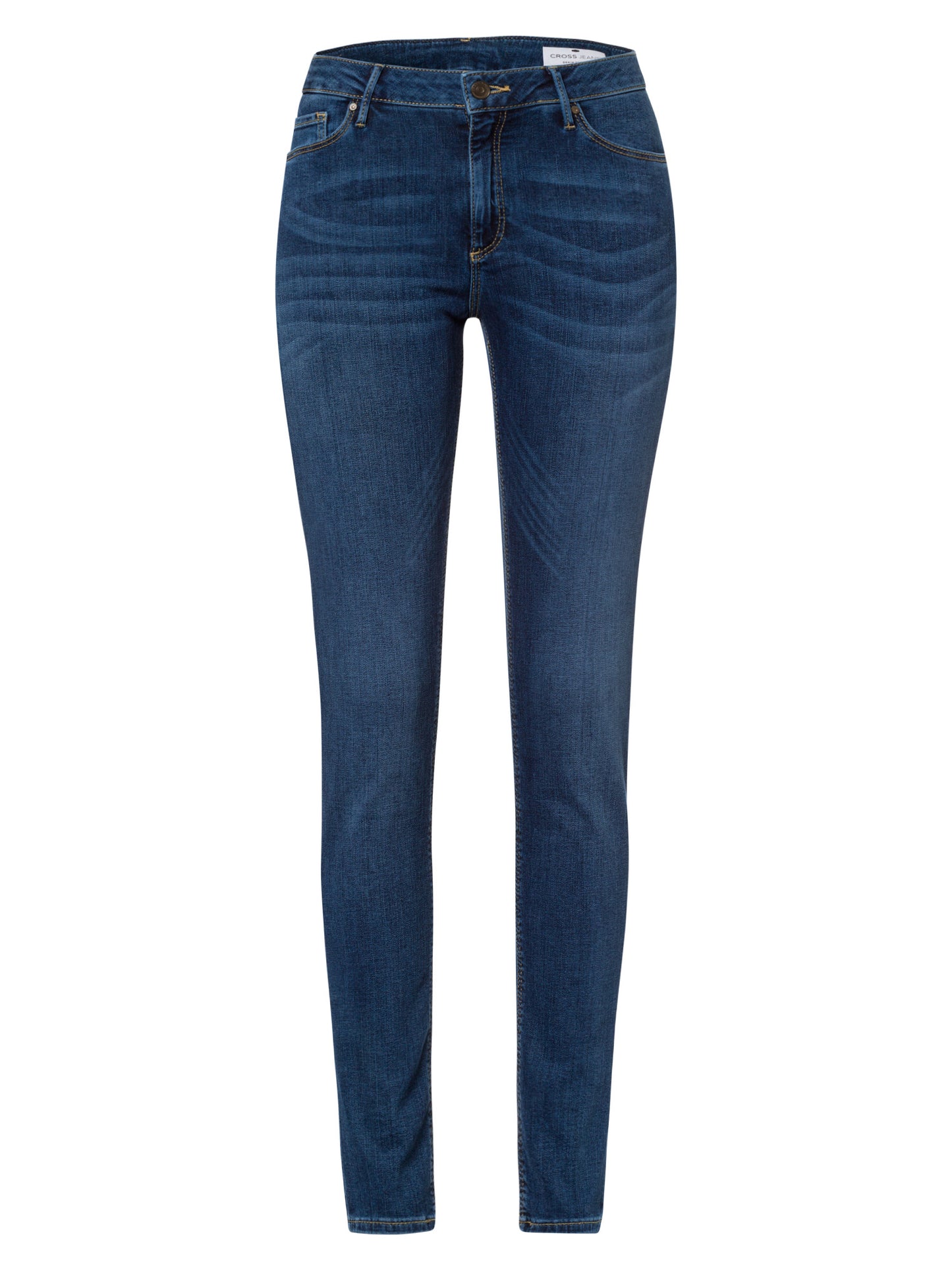 Alan Damen Jeans Skinny Fit Mid Waist dunkelblau