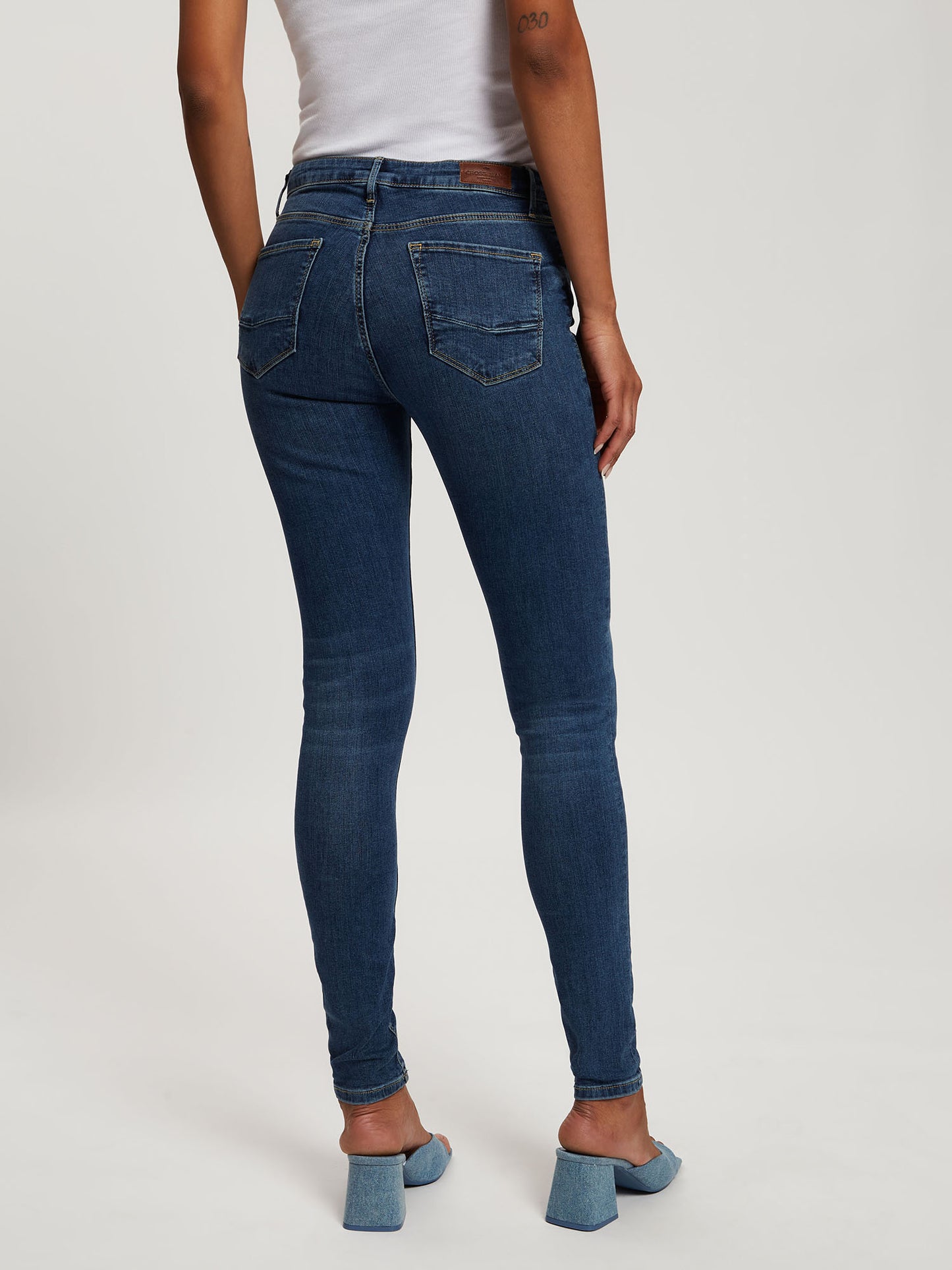 Alan Damen Jeans Skinny Fit Mid Waist dunkelblau