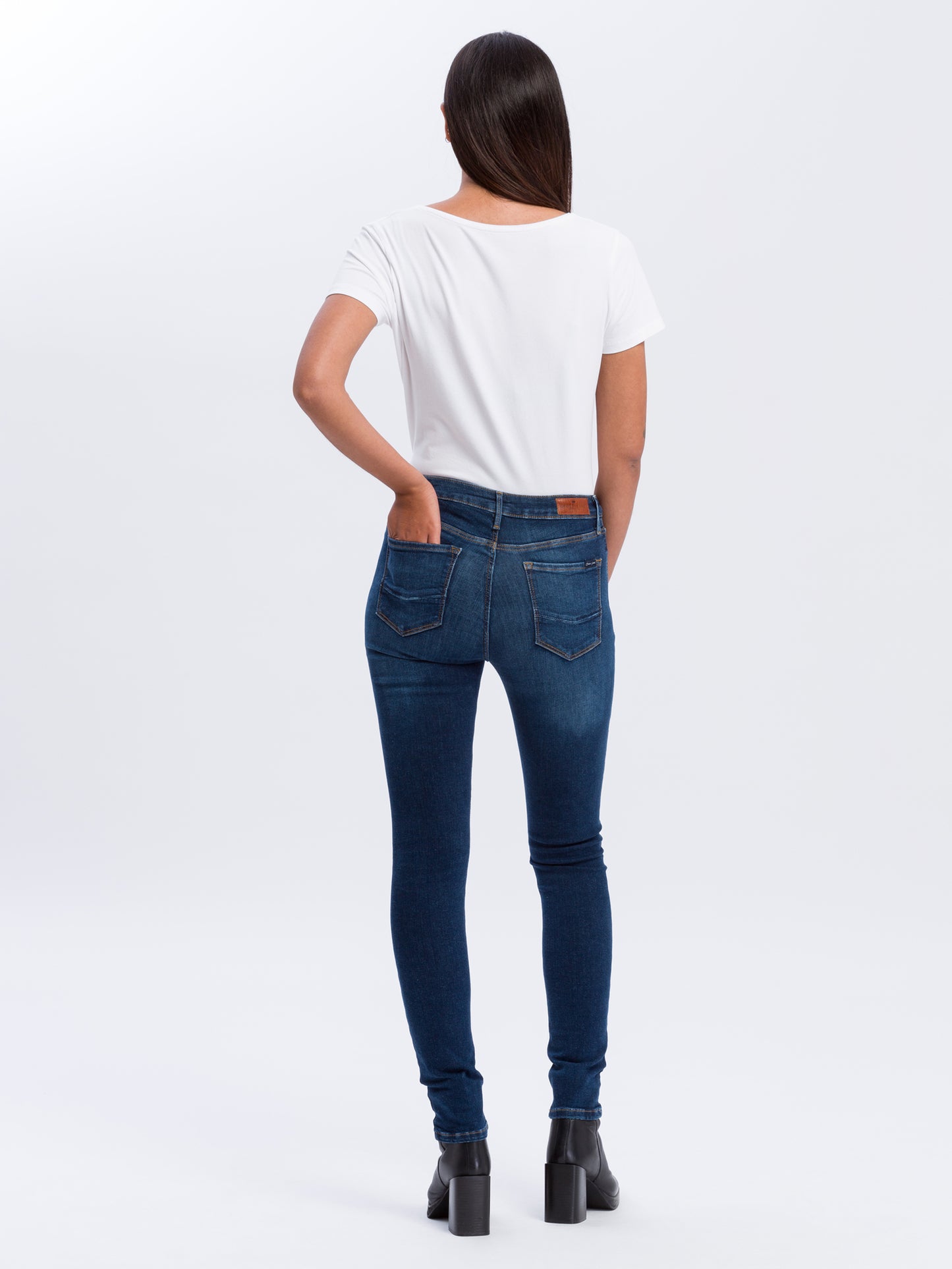 Alan Damen Jeans Skinny Fit High Waist dunkelblau