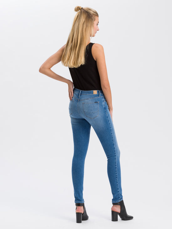 Alan Damen Jeans Skinny Fit High Waist hellblau