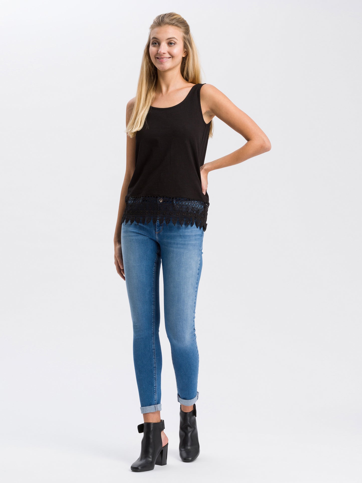Alan Damen Jeans Skinny Fit Mid Waist hellblau