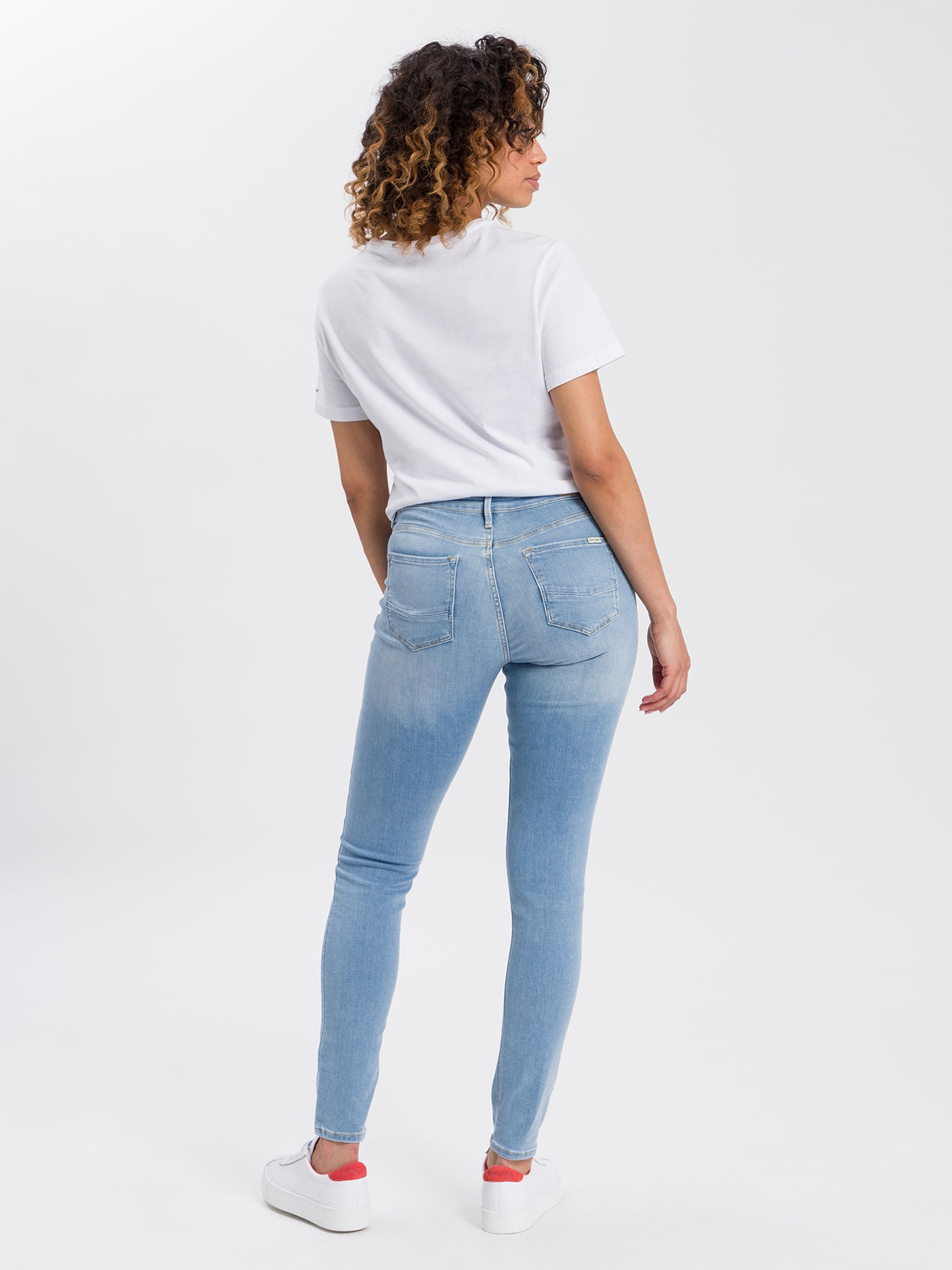 Alan Damen Jeans Skinny Fit Mid Waist hellblau