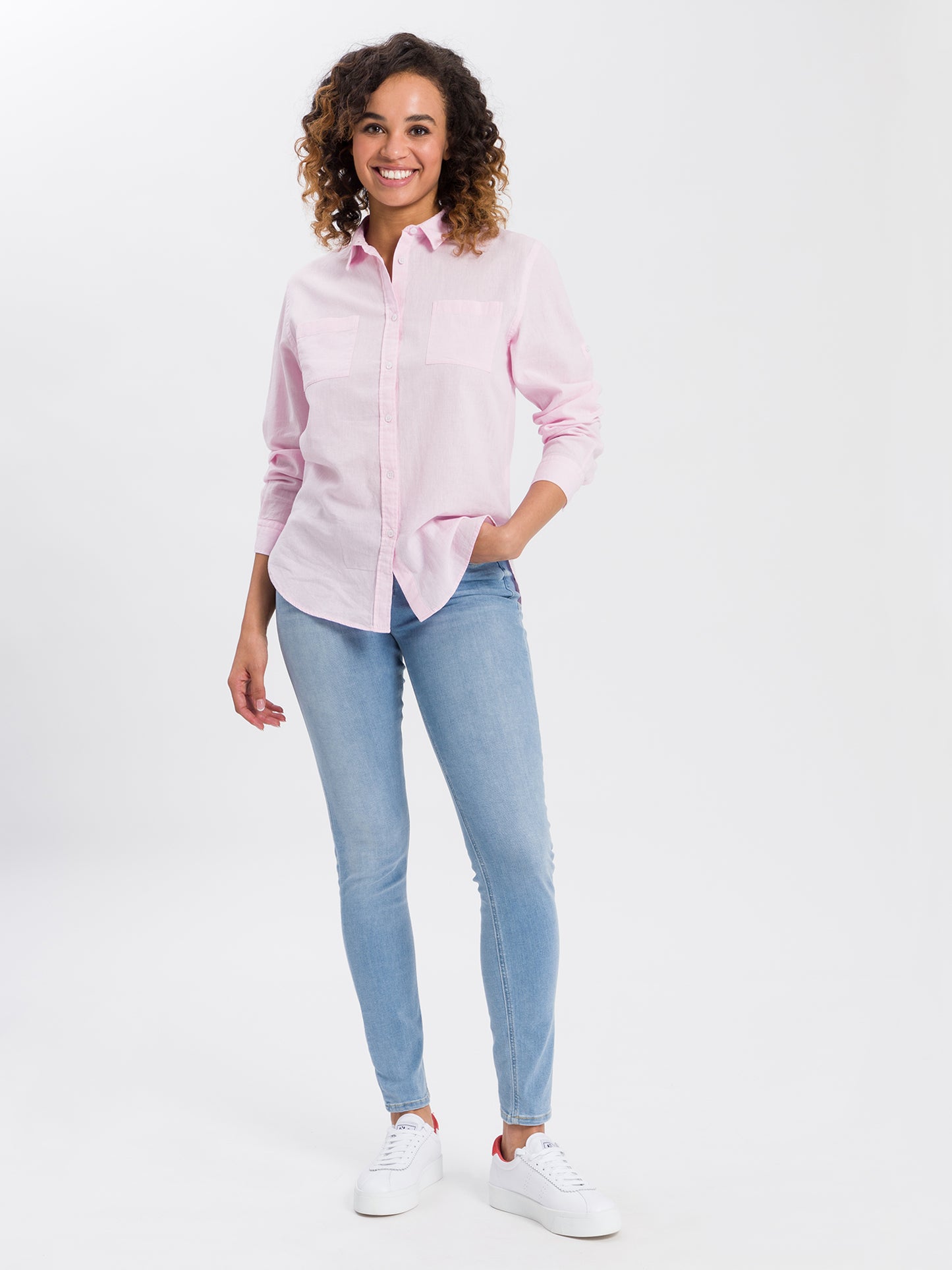 Alan Damen Jeans Skinny Fit Mid Waist hellblau
