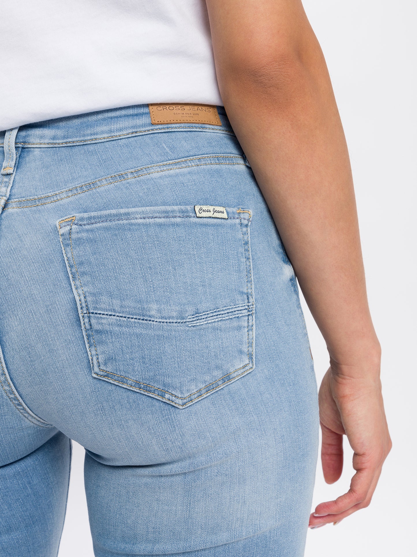 Alan Damen Jeans Skinny Fit Mid Waist hellblau