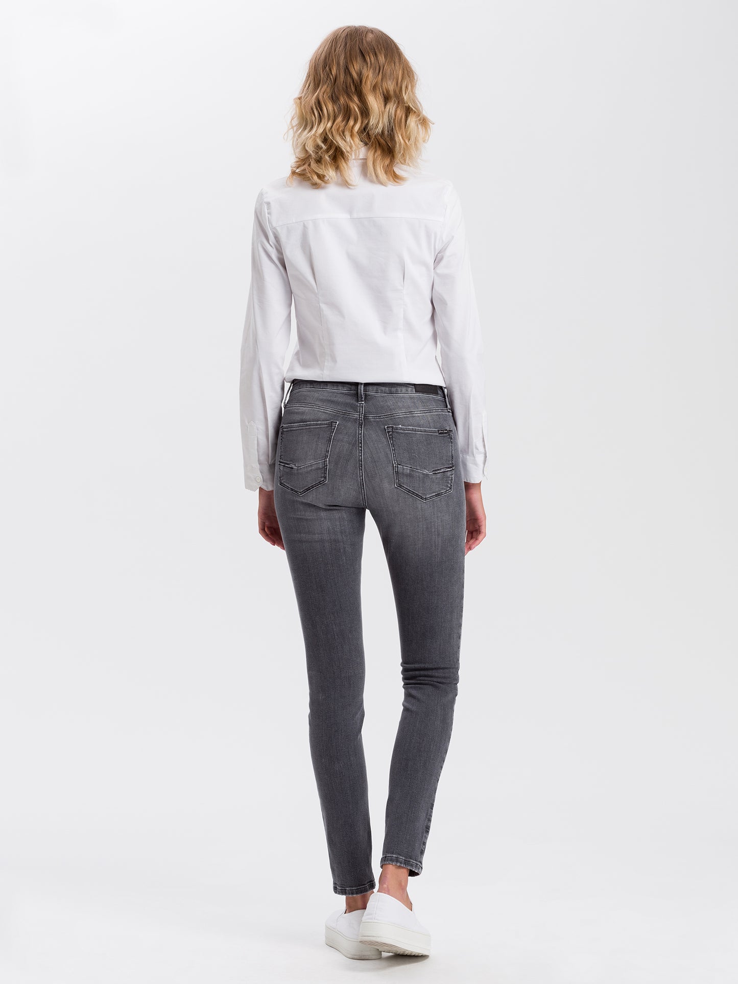 Alan Damen Jeans Skinny Fit Mid Waist grau