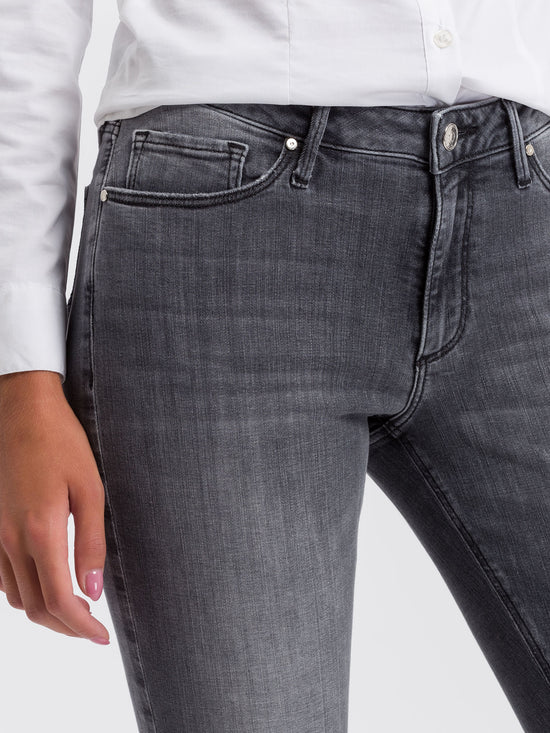 Alan Damen Jeans Skinny Fit Mid Waist grau