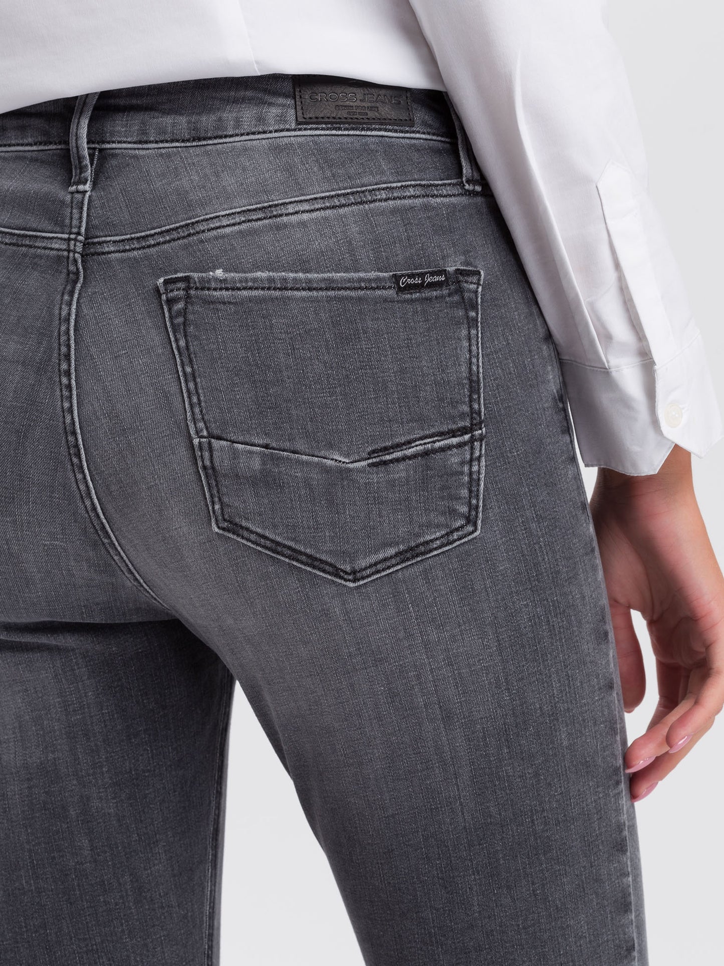Alan Damen Jeans Skinny Fit Mid Waist grau