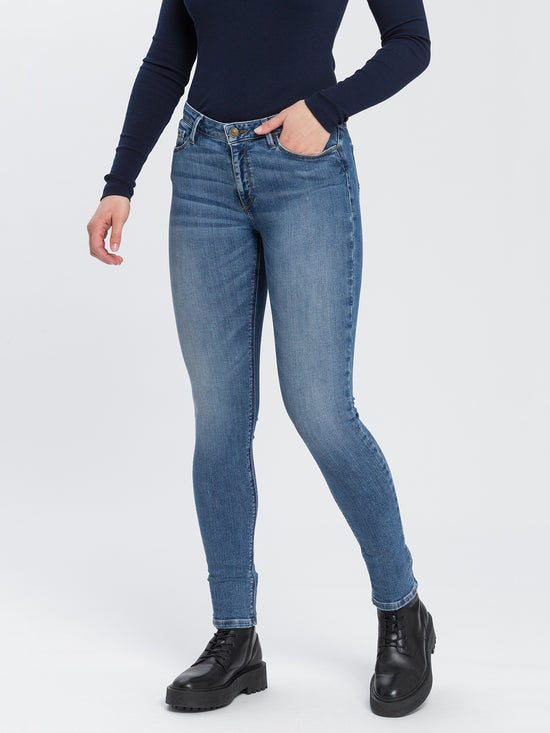 Alan Damen Jeans Skinny Fit High Waist hellblau