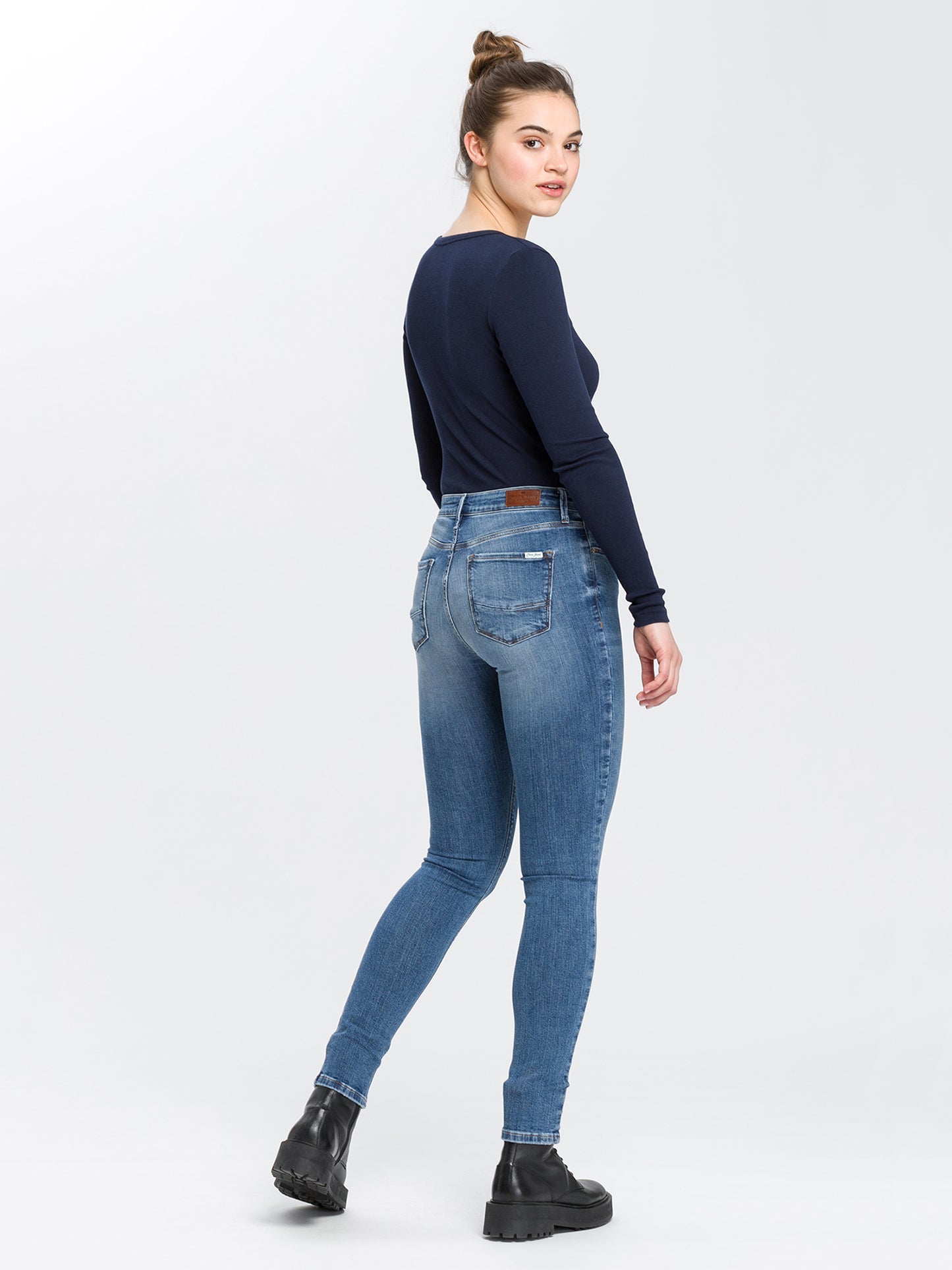 Alan Damen Jeans Skinny Fit High Waist hellblau