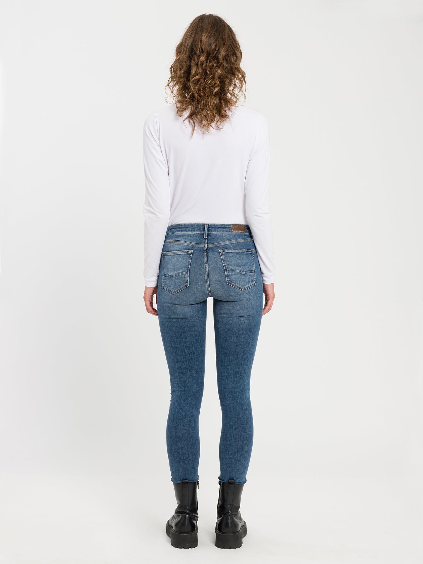 Alan women's jeans skinny fit high waist dark blue