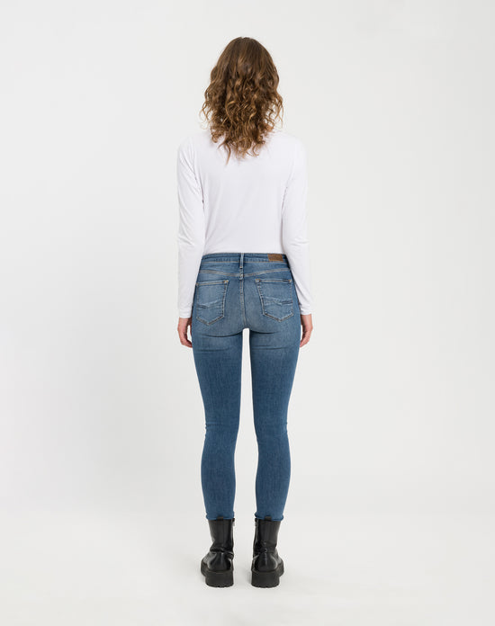 Alan Damen Jeans Skinny Fit High Waist dunkelblau