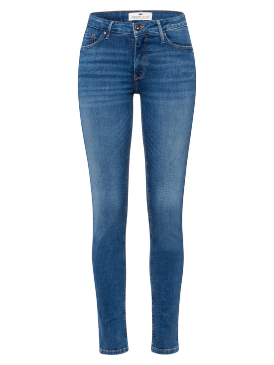 Alan Women's Jeans Skinny Fit Mid Waist Dark Mid Blue