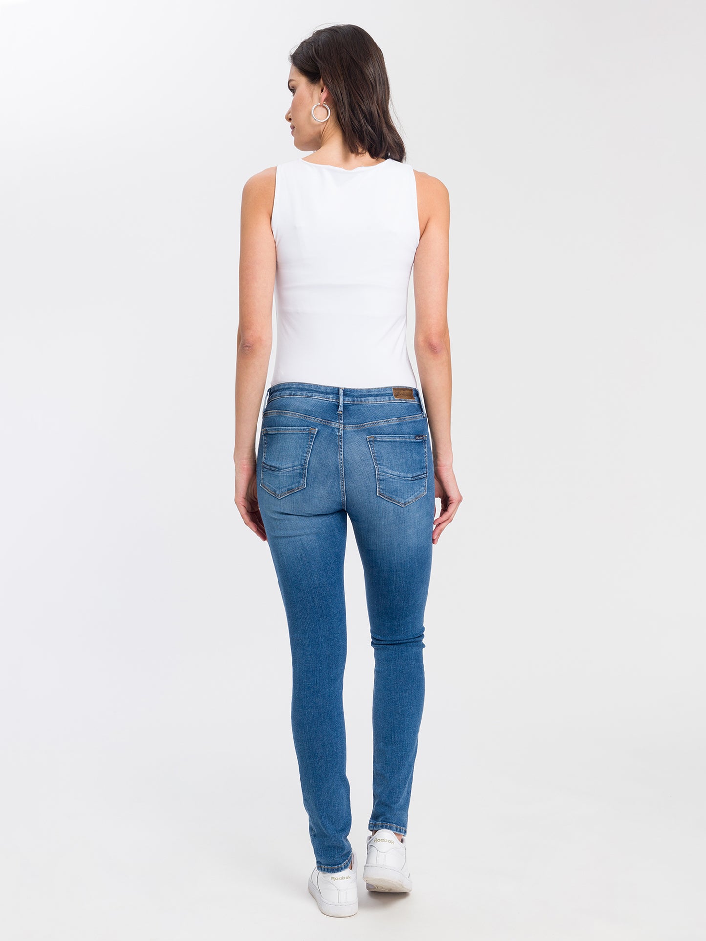 Alan Damen Jeans Skinny Fit High Waist mittelblau