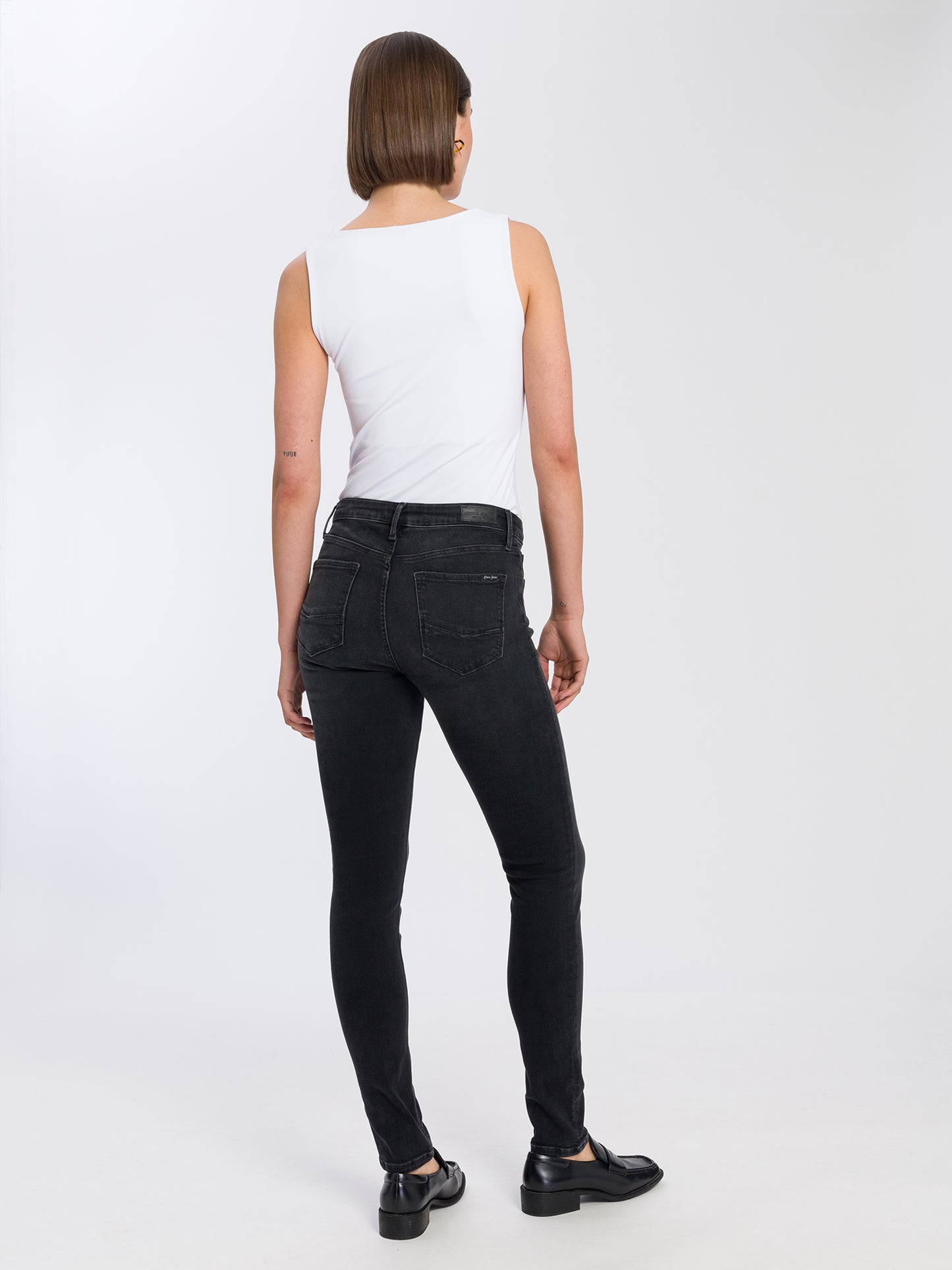 Alan women's skinny fit high waist jeans in grey