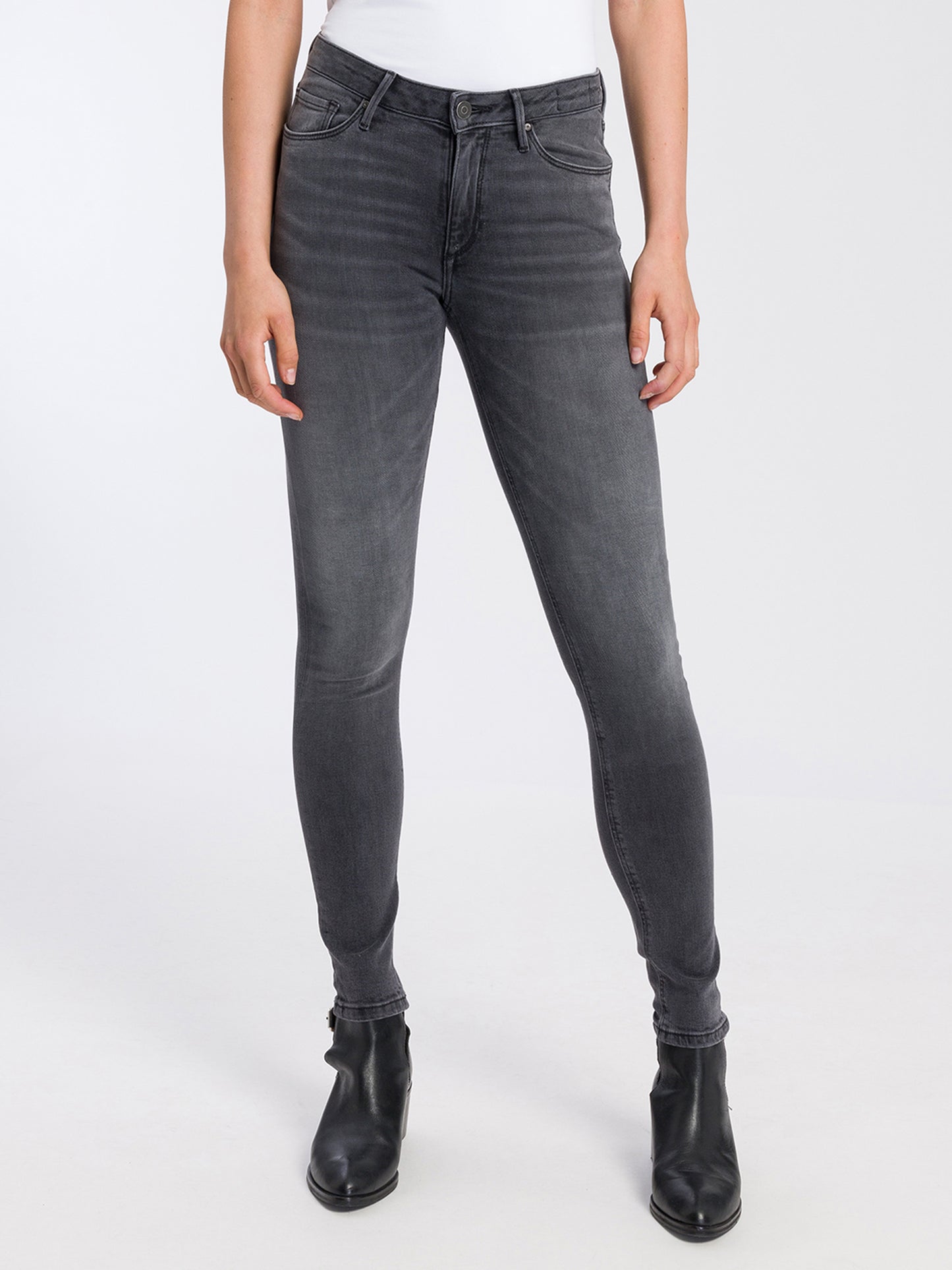 Alan women's jeans skinny fit high waist grey