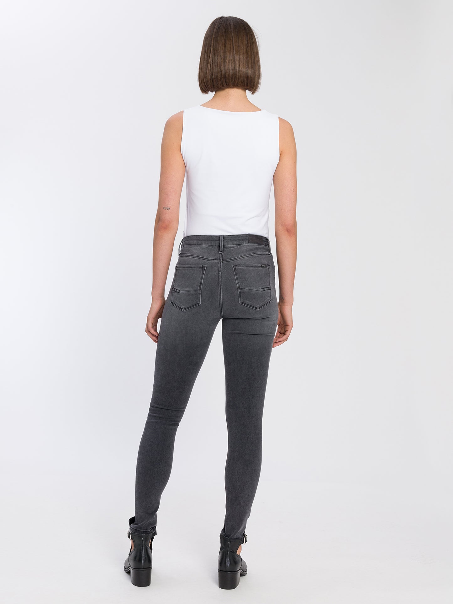 Alan Damen Jeans Skinny Fit High Waist grau