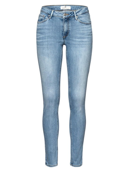 Alan Damen Jeans Skinny Fit Mid Waist hellblau