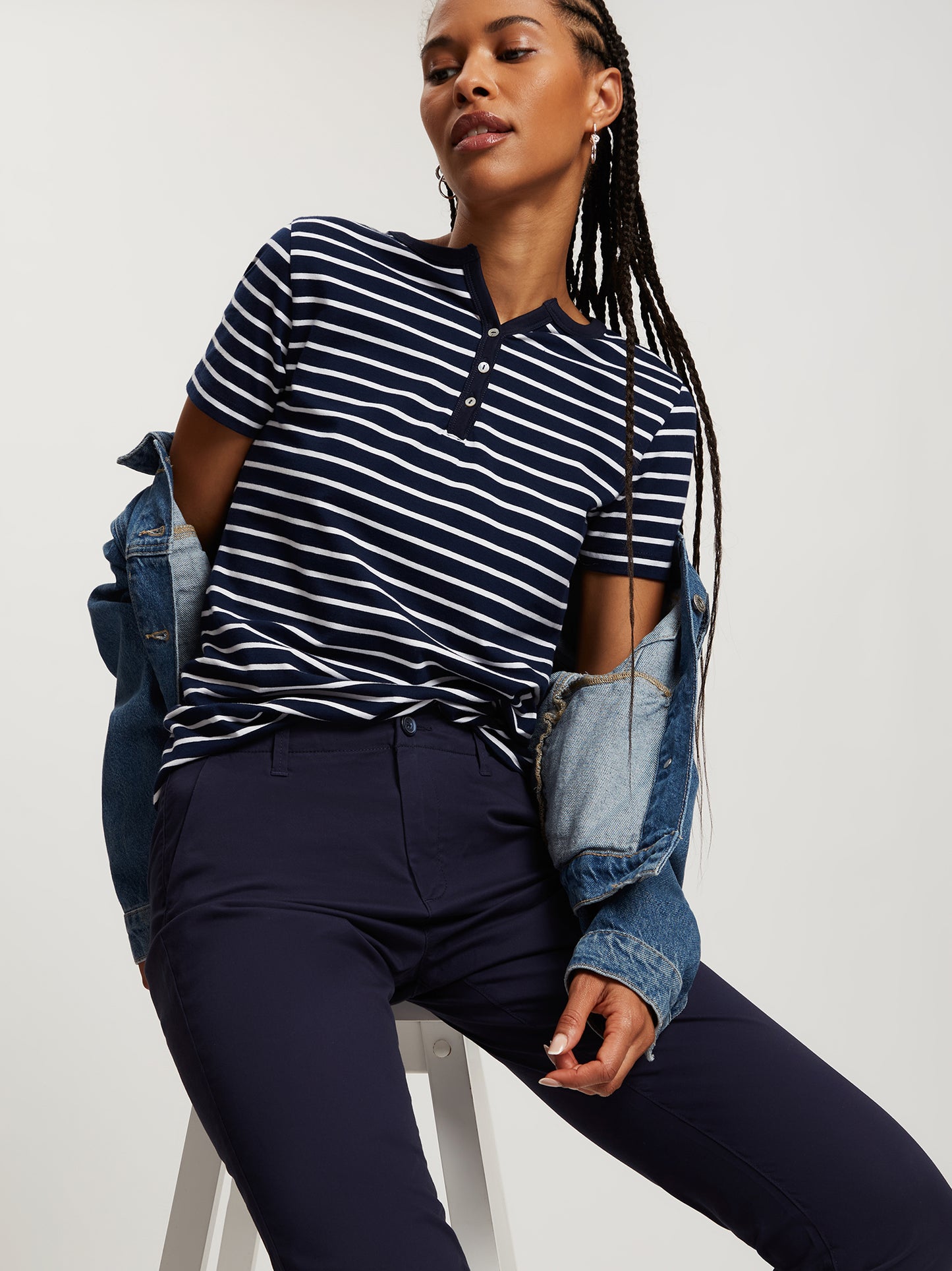 Damen Regular Chino in navyblau
