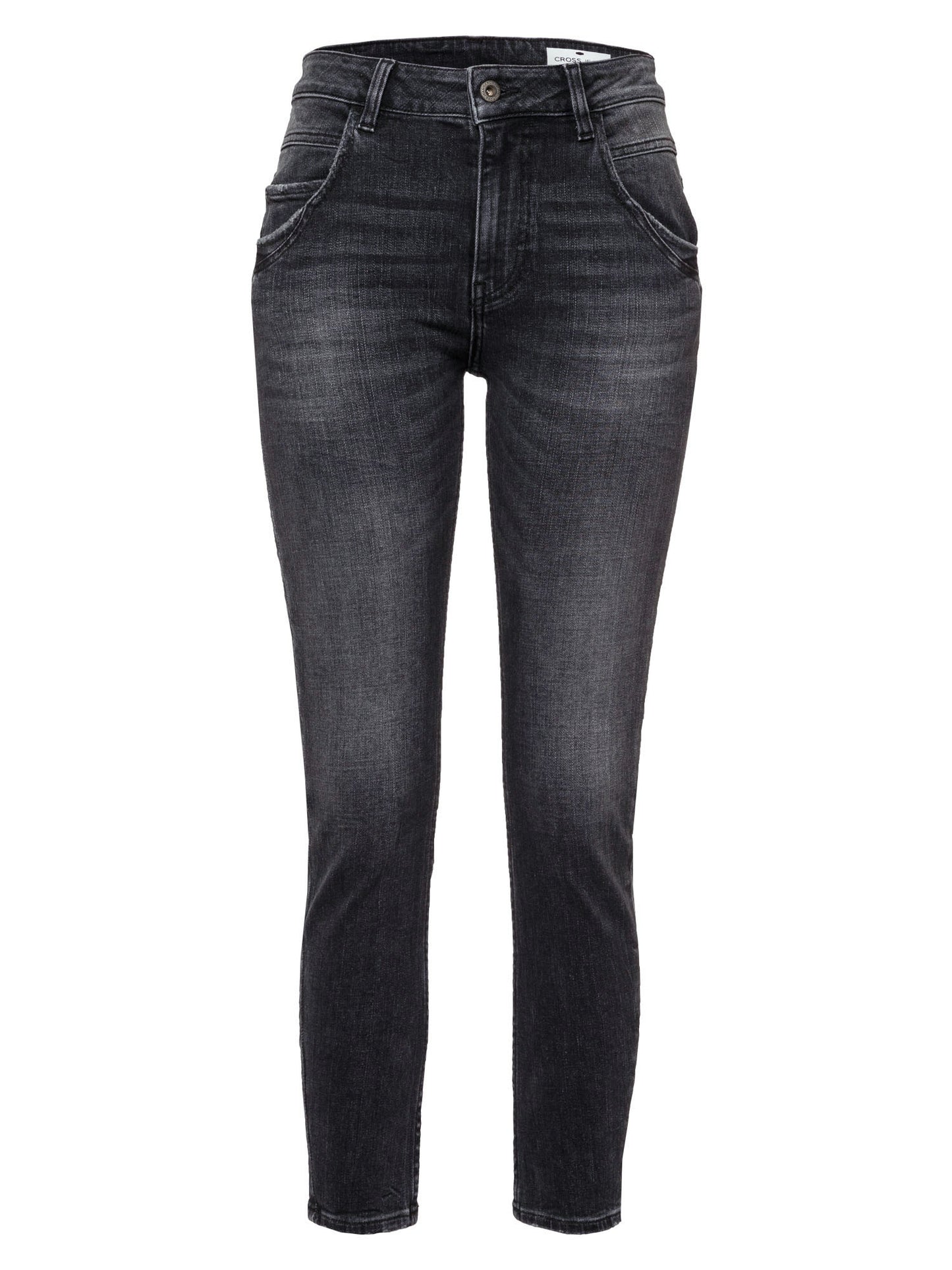 Tanya Damen Jeans Slim Fit High Waist schwarz