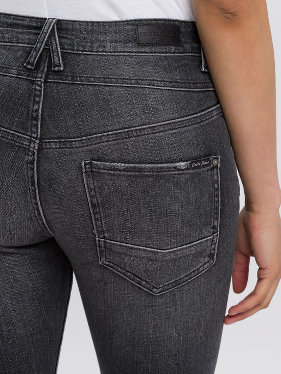 Tanya Damen Jeans Slim Fit High Waist schwarz