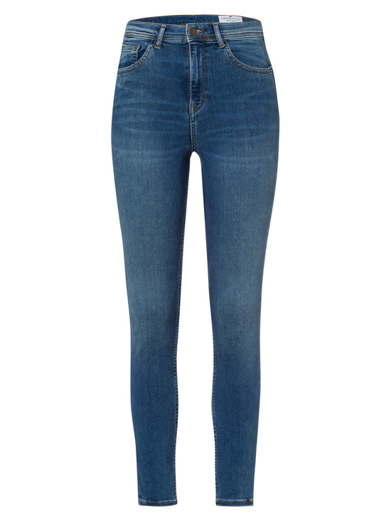 Judy Damen Jeans Super Skinny Fit High Waist Ankle Lenght mittelblau