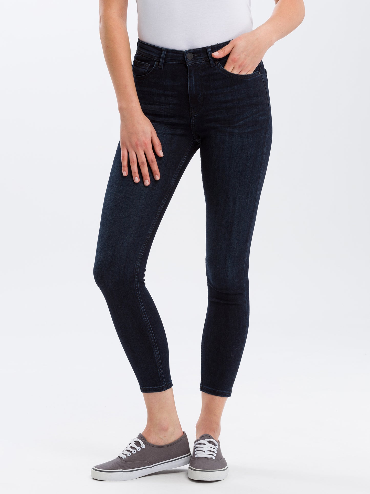 Judy Women's Jeans Super Skinny Fit High Waist Ankle Length black-blue