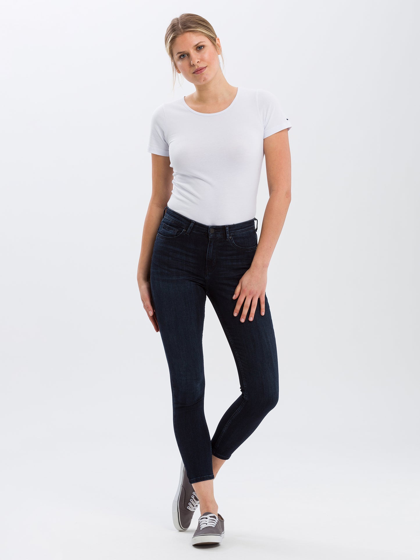 Judy Women's Jeans Super Skinny Fit High Waist Ankle Length black-blue