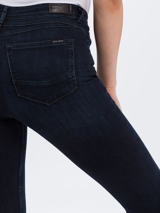 Judy Damen Jeans Super Skinny Fit High Waist Ankle Lenght schwarzblau