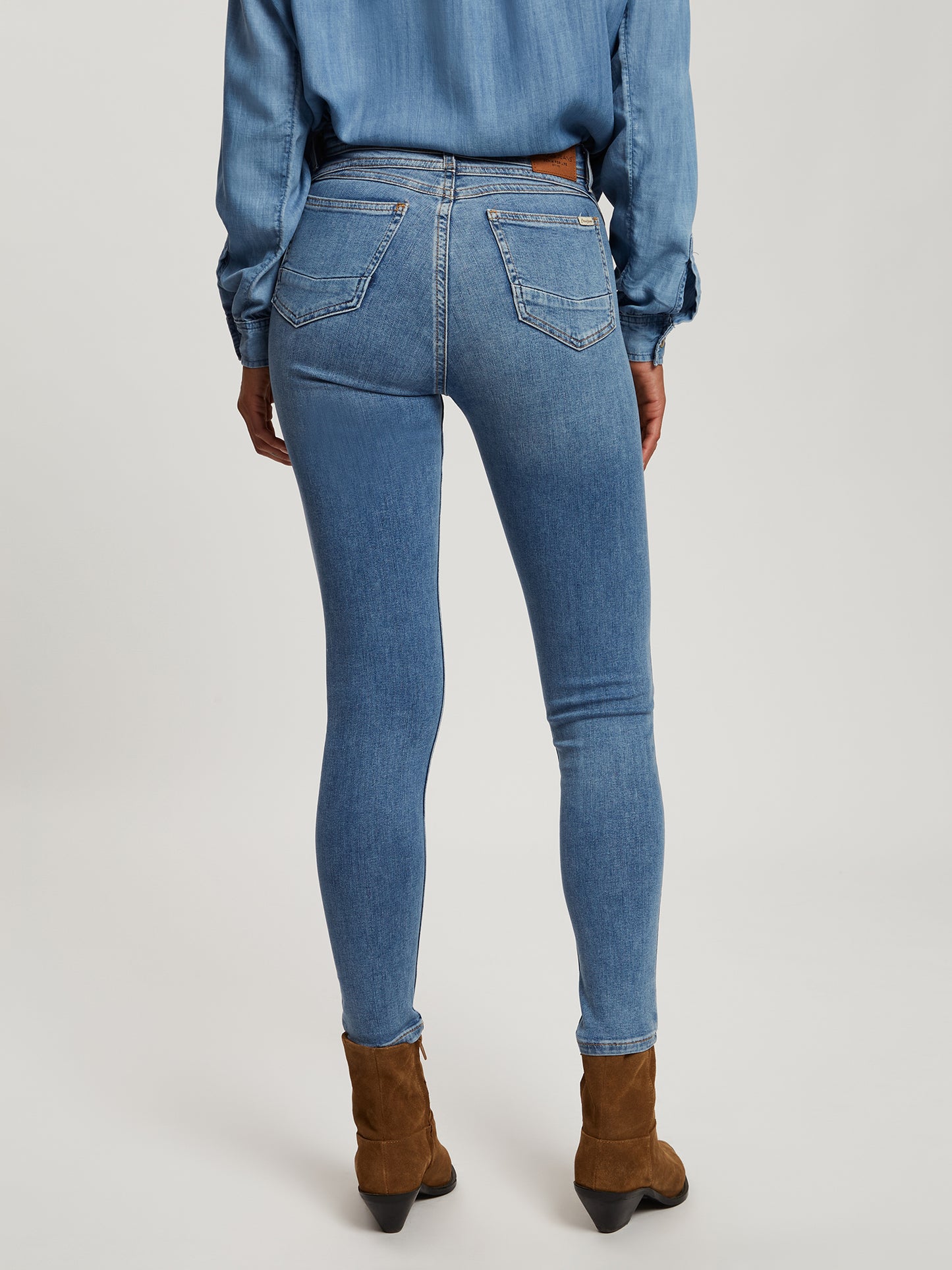 Judy women's jeans super skinny fit high waist ankle length medium blue