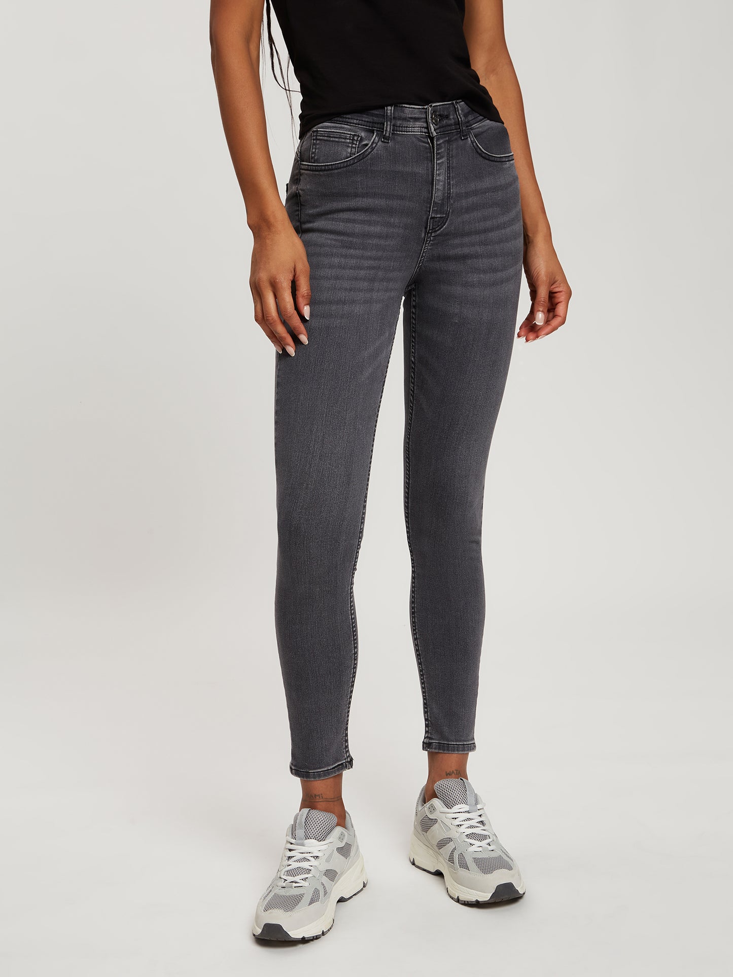 Judy women's jeans super skinny fit high waist ankle length dark grey