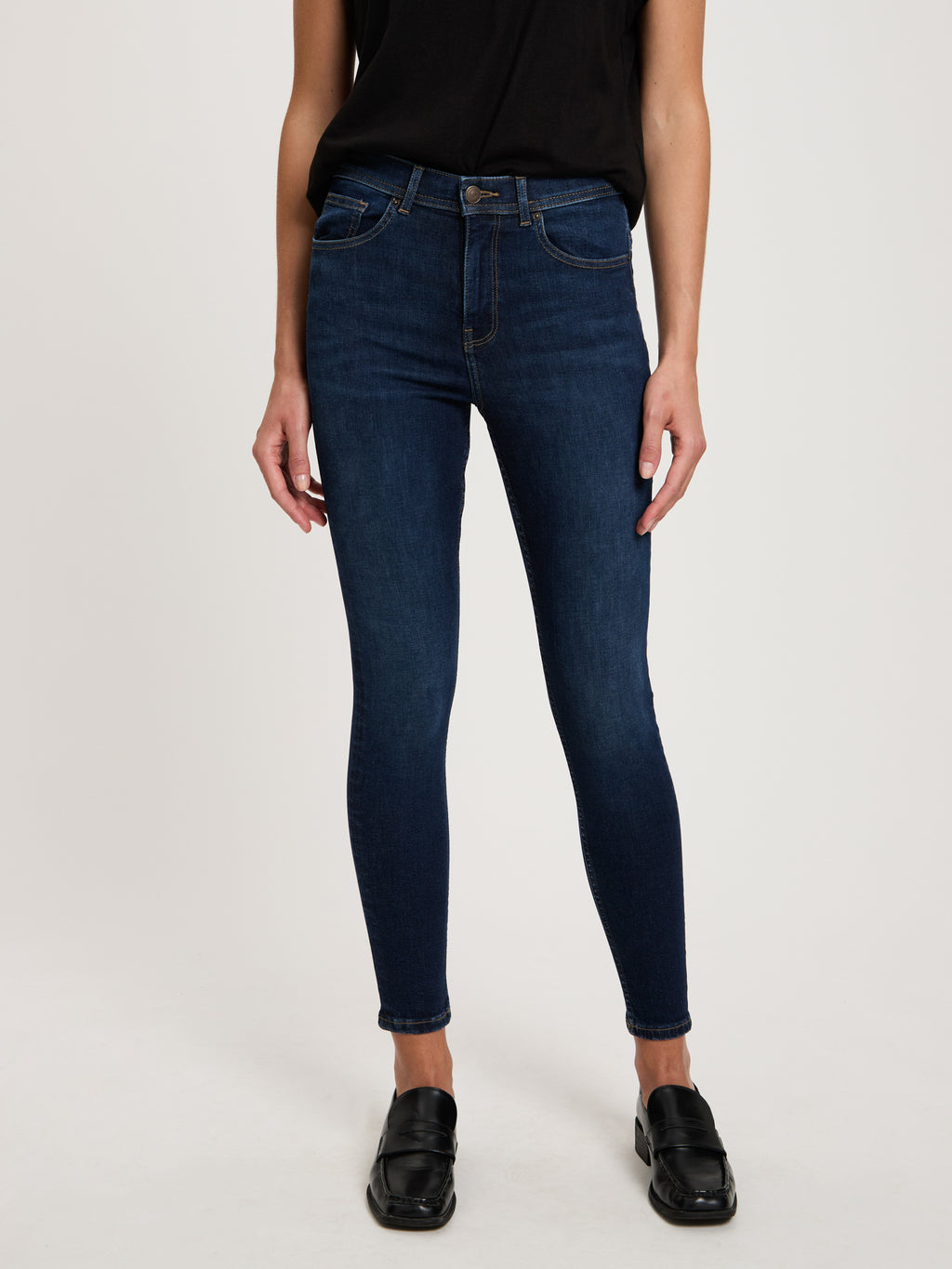 Judy women's jeans super skinny fit high waist ankle length dark blue