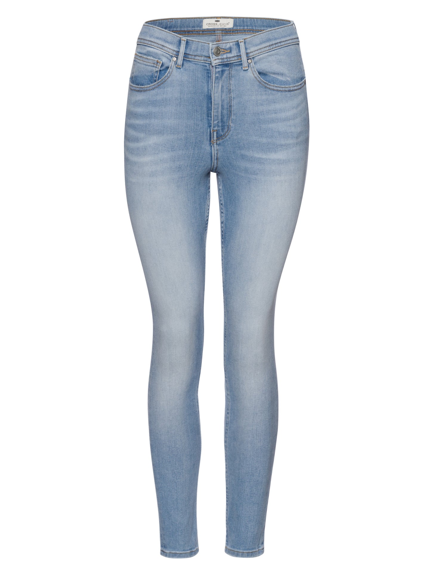 Judy Damen Jeans Super Skinny Fit High Waist Ankle Length hellblau